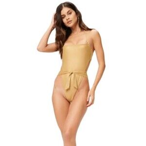 NWT Good American GOOD AMERICAN Tie Front One-Piece Swimsuit Size 5